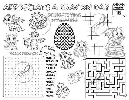 January Activity Coloring Pages