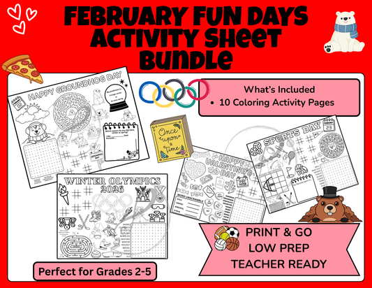 February Fun Days Activity Pages