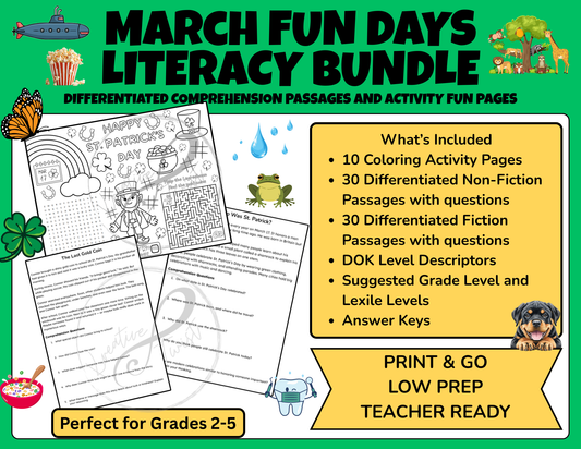 March Fun Days Literacy Bundle
