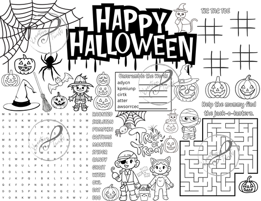 Halloween Activity Coloring Page (Digital Downloads)