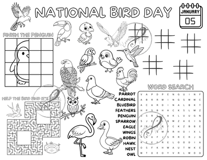 January Activity Coloring Pages