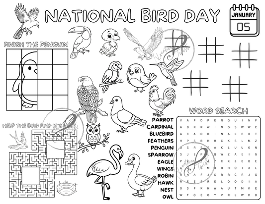 January Activity Coloring Pages