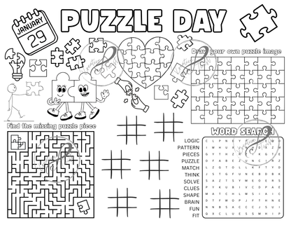 January Activity Coloring Pages